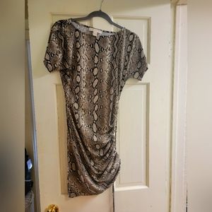 Snake Print Mini Ruched Michael Michael Kors Dress